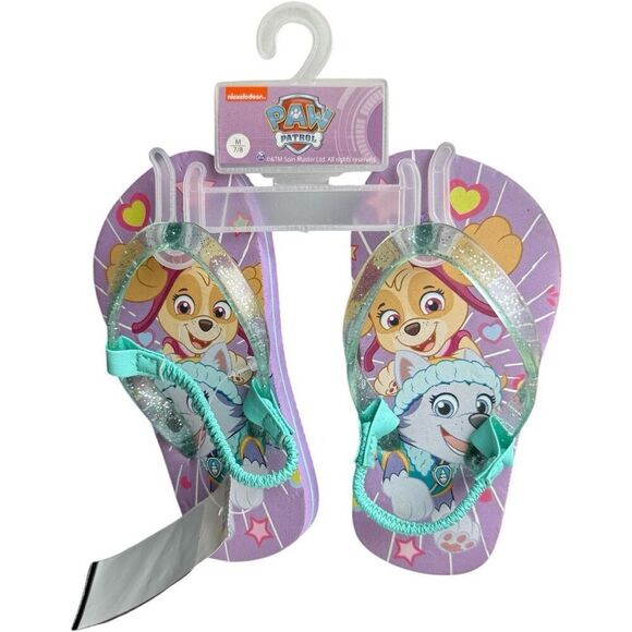 Brand New Toddler Girls Nickelodeon Paw Patrol Sling Back Sandals Flip Flops 7/8 - Picture 1 of 1
